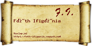 Fáth Ifigénia névjegykártya